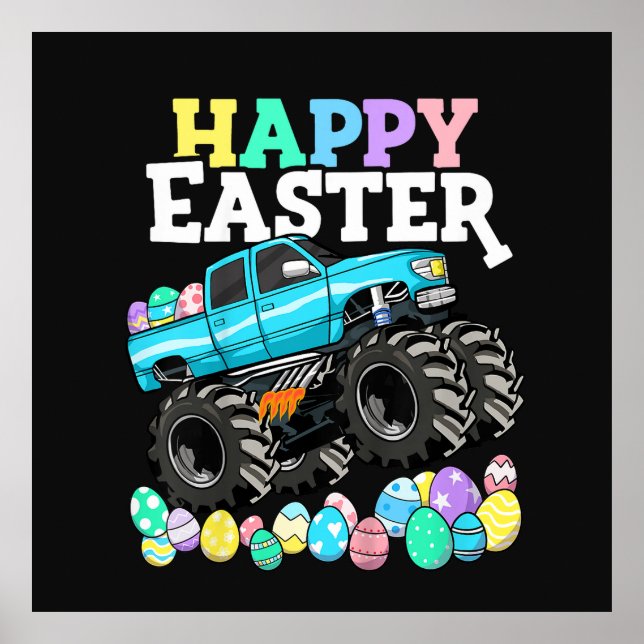 Poster Happy Easter Monster Truck Easter Eggs (Frente)