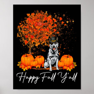 Poster Happy Fall Y'All Pumpkin australiano Bovinos Tha