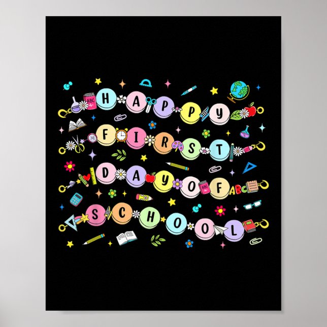 Poster Happy First Day Of School Bracelet Back To School  (Frente)