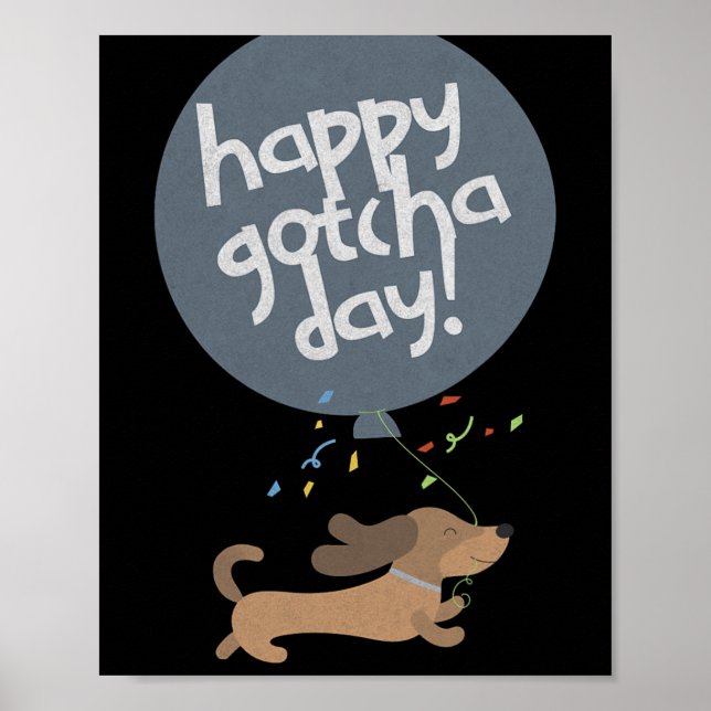 Poster Happy Gotcha Day Dog New Puppy Adoption Birthday C (Frente)