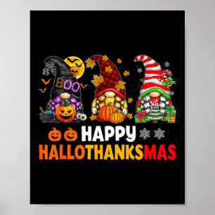 Poster Happy Hallothanksmas Gnomos Lover Feliz das Bruxas