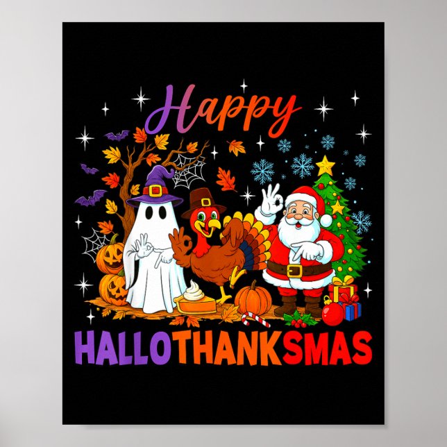 Poster Happy Hallothanksmas Halloween Thanksgiving 67 Chr (Frente)