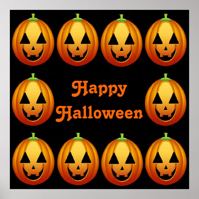 Poster Happy Halloween Pumpkins (Frente)