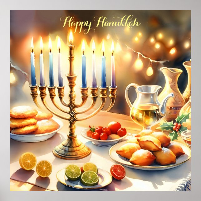 Poster Happy Hanukkah (Frente)