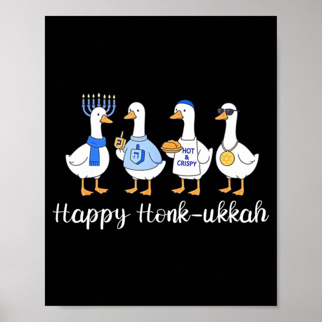 Poster Happy Honkukkah Hanukkah Funny Chanukah Jewish Fes (Frente)