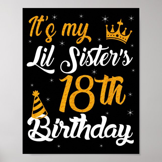 Poster Happy Its My Lil Sisters 18th Birthday 2007 18 Yea (Frente)