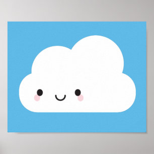 Póster Happy Kawaii Cloud