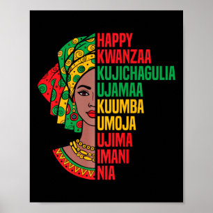 Poster Happy Kwanzaa Sete Princípios Gr