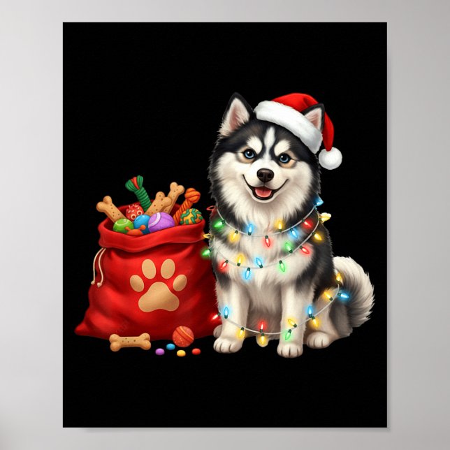 Poster Happy Msky Christmas Lights Dog Mom Msky  (Frente)
