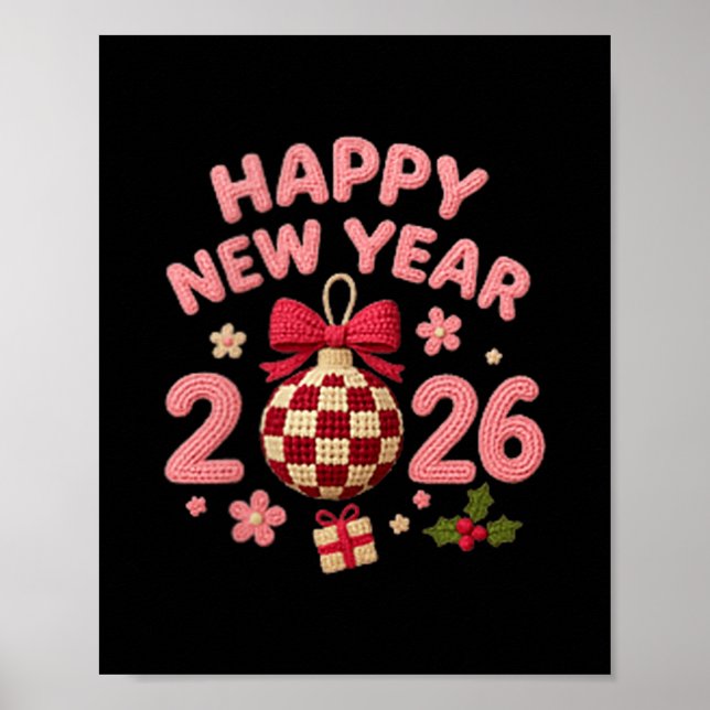 Poster Happy New Year 2026 Celebration Cheer For Festive  (Frente)