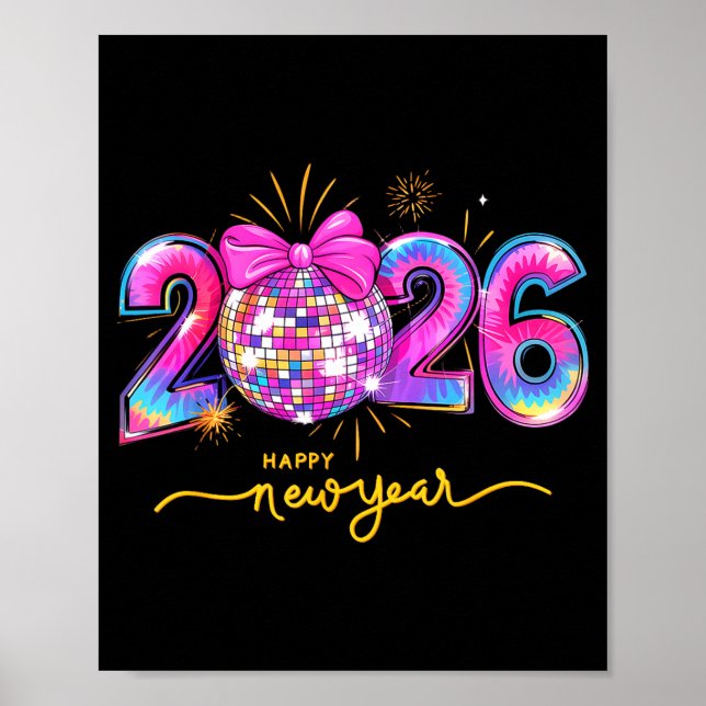 Poster Happy New Year 2026 Colorful Family Matching Celeb (Frente)