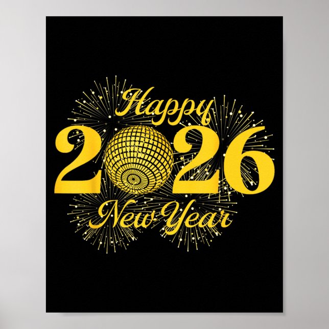 Poster Happy New Year 2026 Countdown Party Trip Matching  (Frente)