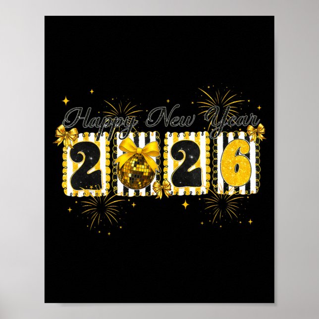 Poster Happy New Year 2026 New Year Party Friends Family  (Frente)