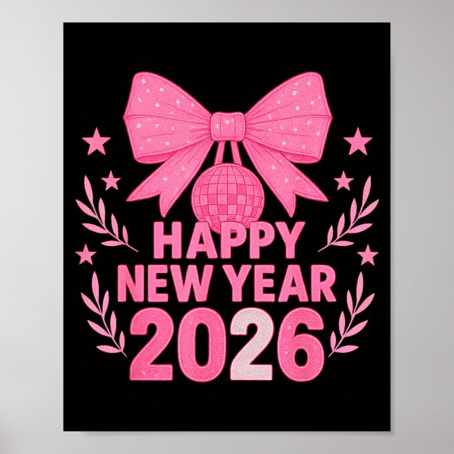 Poster Happy New Year 2026 Nk Bow Coquette Family  (Frente)