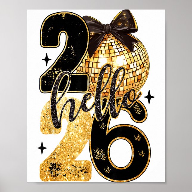 Poster Happy New Year Party 2026 Ballon Family Matching M (Frente)