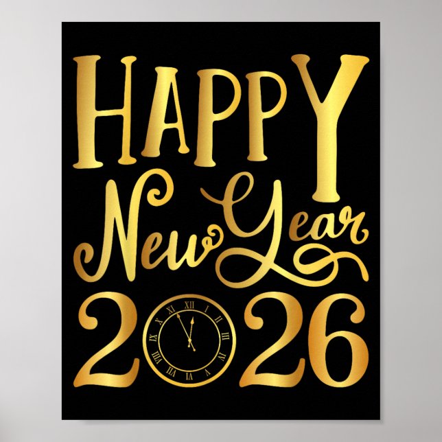 Poster Happy New Year Party 2026 Family Matching  (Frente)