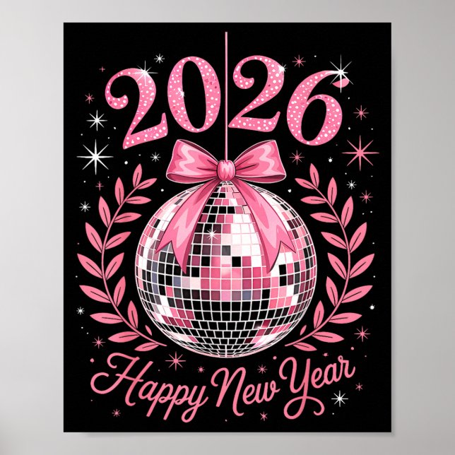 Poster Happy New Year Party 2026 Funny Balloon Family Mat (Frente)