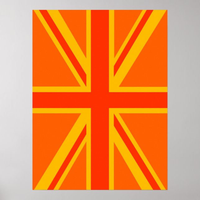 Póster Happy Orange Union Jack British Flag Swag (Frente)