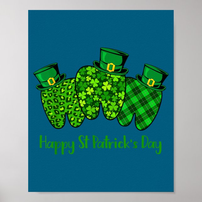 Poster Happy St Patrick's Day Dental Istant Tooth Irish G (Frente)
