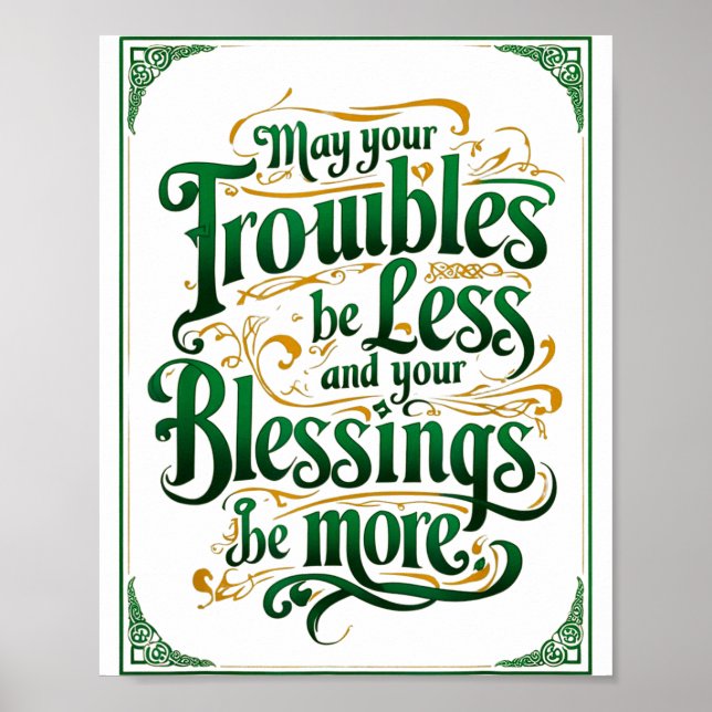 Poster Happy St. Patrick's Day Motivational Quote Apparel (Frente)