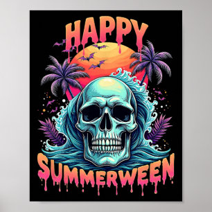 Poster Happy Summerwin Skeleton Summer Watermelon Jack-o
