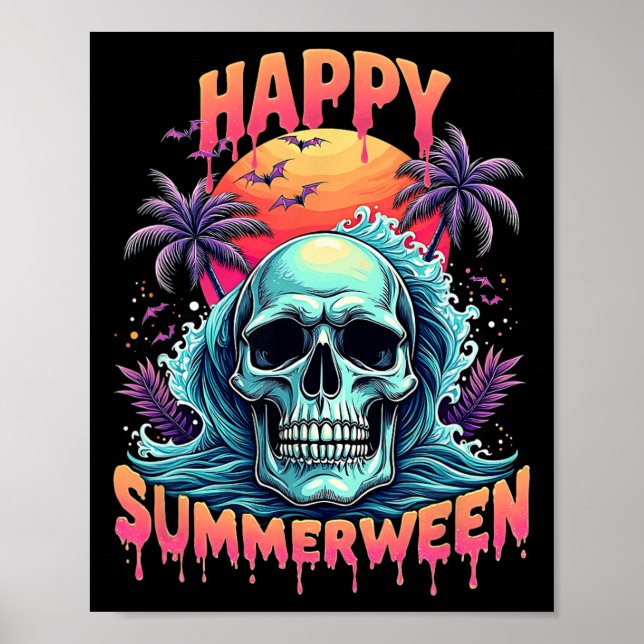 Poster Happy Summerwin Skeleton Summer Watermelon Jack-o (Frente)