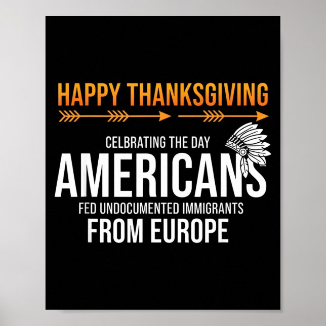 Poster Happy Thanksgiving, Native American Truth_ America (Frente)