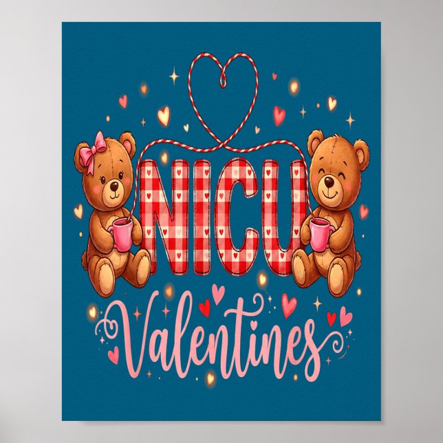 Poster Happy Valentine Nurse Nicu Valentines Day Shirt Nu (Frente)