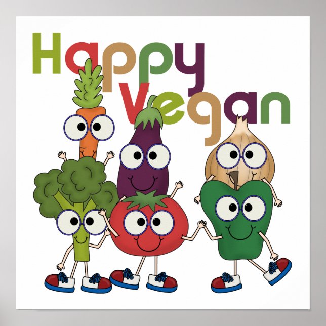 Poster Happy Vegan (Frente)