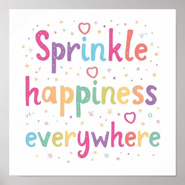 Poster Happy Vibes Sprinkle Happiness Confetti Art (Frente)
