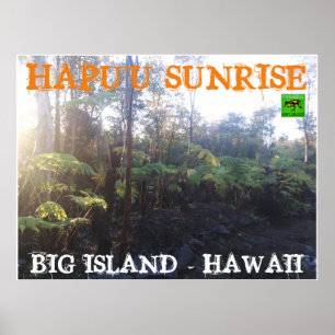 POSTER HAPU'U SUNRISE BIG ISLAND HAWAII