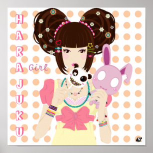 Póster Harajuku Girl Yuriko