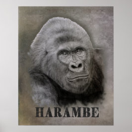 Póster Harambe (desenho de grafite)