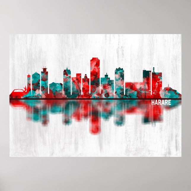 Poster Harare Zimbabwe Skyline (Frente)