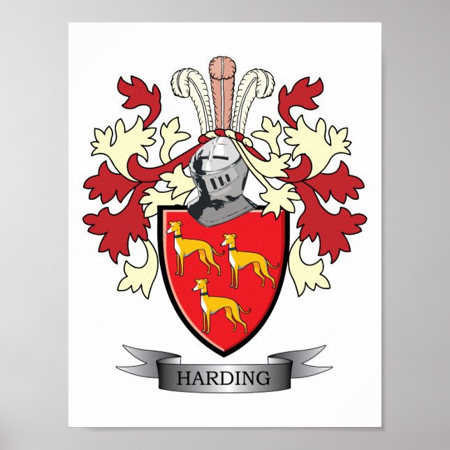 Póster Harding Family Crest Casaco de Armas (Frente)