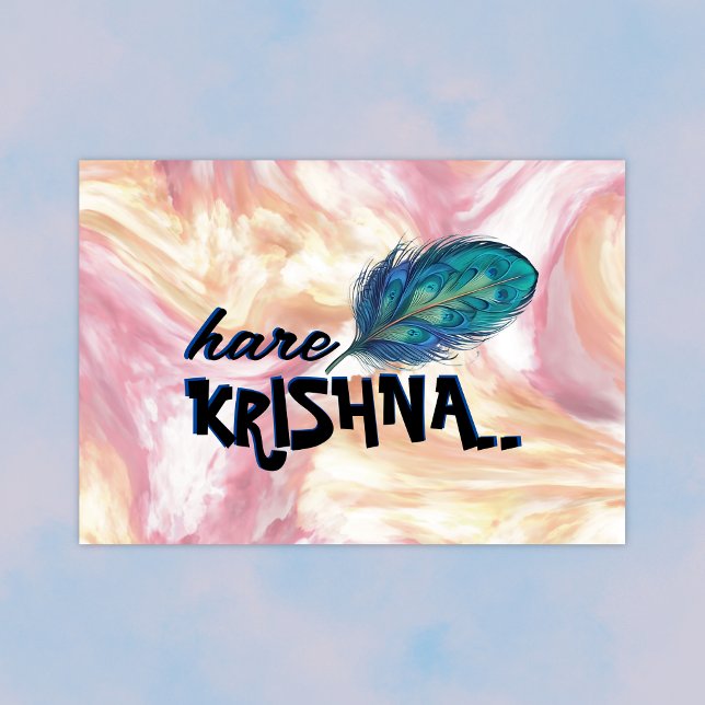 Poster "Hare Krishna" Peacock Feather Hindu (Criador carregado)