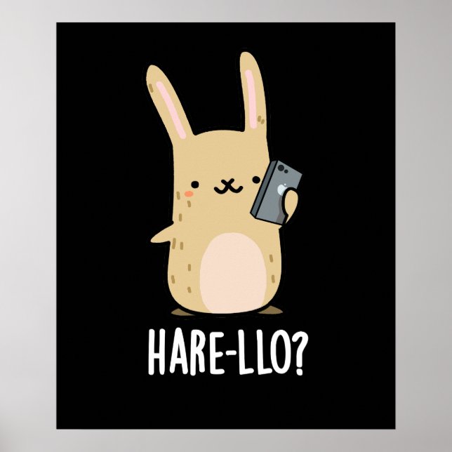 Poster Hare Llo Ali Coelho Engraçado Pun Dark BG (Frente)