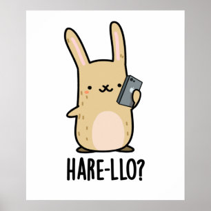 Poster Hare Llo Lá Coelho Engraçado Pun