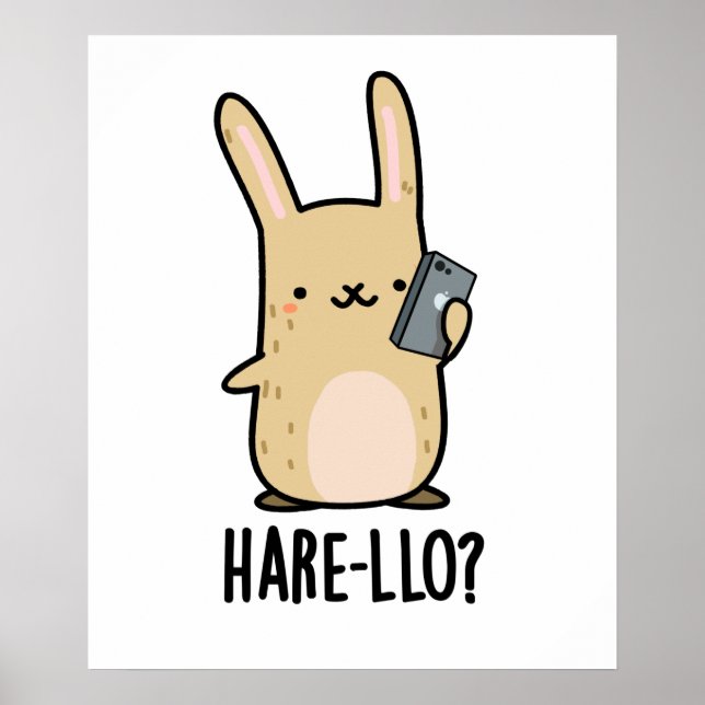 Poster Hare Llo Lá Coelho Engraçado Pun (Frente)