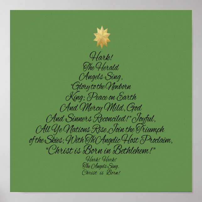 Póster Hark the Herald Angels Sing Christmas Tree (Frente)
