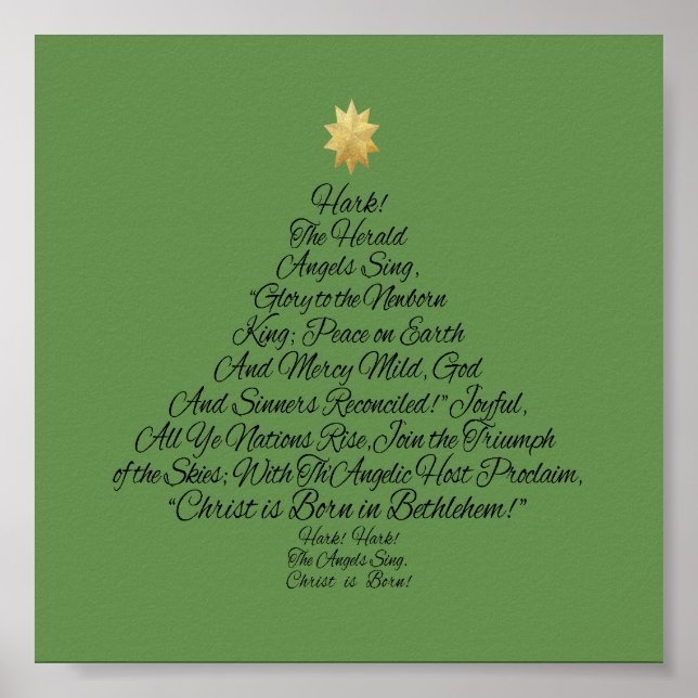 Poster Hark the Herald Angels Sing Christmas Tree (Frente)