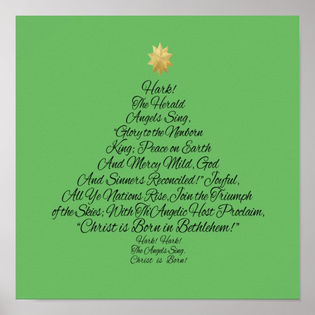 Póster Hark the Herald Angels Sing Christmas Tree (Frente)