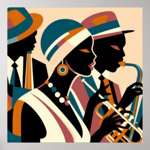 Poster Harlem Renaissance Abstrato Trio