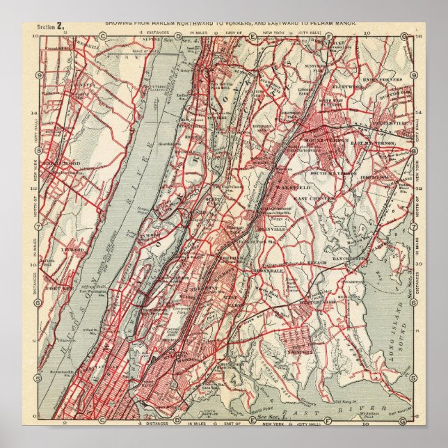Póster Harlem, Yonkers, Pelham Manor, Nova Iorque (Frente)