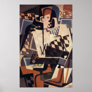 Poster Harlequin com uma guitarra, 1917