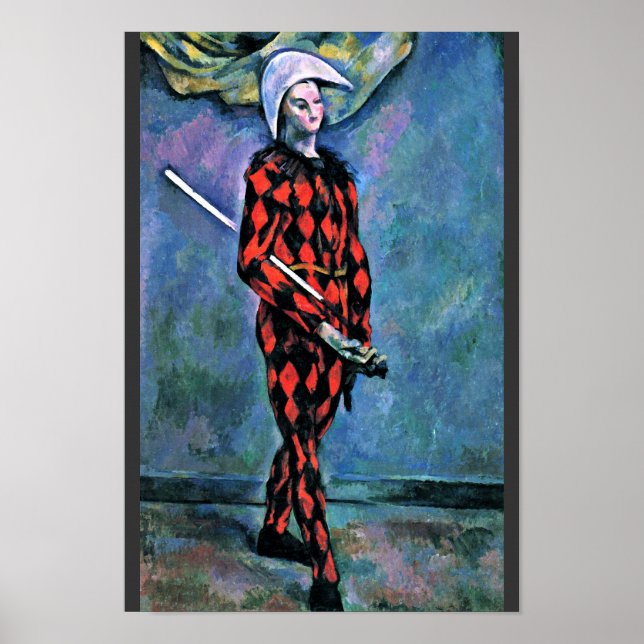 Poster Harlequin Por Paul Cézanne (Melhor Qualidade) (Frente)