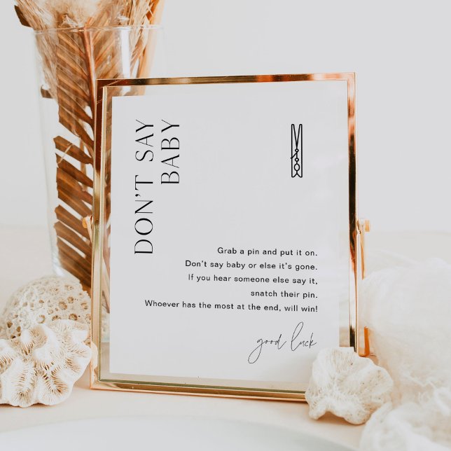 Poster HARLOW Don't say Baby Clothespin Chá de fraldas Ga (Criador carregado)