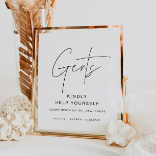 Poster HARLOW Wedding Mens Bathroom Sinal