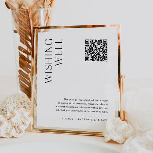 Poster HARLOW Wishing well Venmo Código QR Sinal de Casam