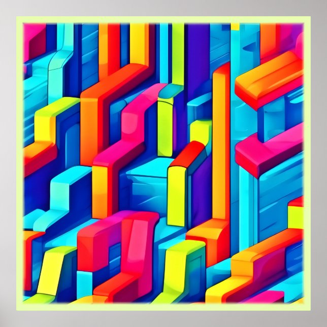 Poster Harmonia Abstrato geométrica (Frente)